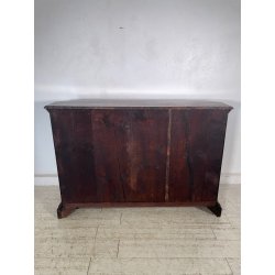 ANTICA CREDENZA SCANTONATA STRETTA LEGNO NOCE EPOCA 800 2 ANTE RIPIANI SERRATURA