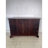 ANTICA CREDENZA SCANTONATA STRETTA LEGNO NOCE EPOCA 800 2 ANTE RIPIANI SERRATURA