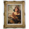 QUADRO DIPINTO OLIO TAVOLA G. Maldarelli RITRATTO ZINGARA DONNA GITANA '900