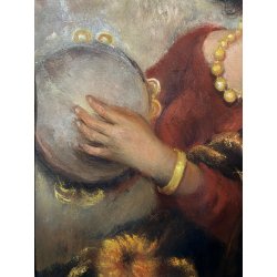 QUADRO DIPINTO OLIO TAVOLA G. Maldarelli RITRATTO ZINGARA DONNA GITANA '900