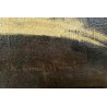 ANTICO DIPINTO OLIO NATURA MORTA FRUTTA CACCIAGIONE CORNICE GUILLOCHé FIRMA '800