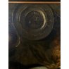 ANTICO DIPINTO OLIO NATURA MORTA FRUTTA CACCIAGIONE CORNICE GUILLOCHé FIRMA '800