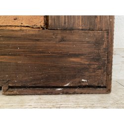 ANTICO DIPINTO OLIO NATURA MORTA FRUTTA CACCIAGIONE CORNICE GUILLOCHé FIRMA '800