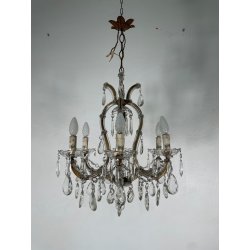 PICCOLO LAMPADARIO LIBERTY MARIA TERESA VETRO MURANO PRIMI 1900 GOCCE GLASS LAMP