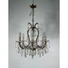 PICCOLO LAMPADARIO LIBERTY MARIA TERESA VETRO MURANO PRIMI 1900 GOCCE GLASS LAMP