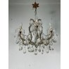 PICCOLO LAMPADARIO LIBERTY MARIA TERESA VETRO MURANO PRIMI 1900 GOCCE GLASS LAMP