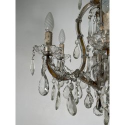 PICCOLO LAMPADARIO LIBERTY MARIA TERESA VETRO MURANO PRIMI 1900 GOCCE GLASS LAMP