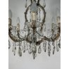 PICCOLO LAMPADARIO LIBERTY MARIA TERESA VETRO MURANO PRIMI 1900 GOCCE GLASS LAMP
