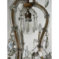 PICCOLO LAMPADARIO LIBERTY MARIA TERESA VETRO MURANO PRIMI 1900 GOCCE GLASS LAMP