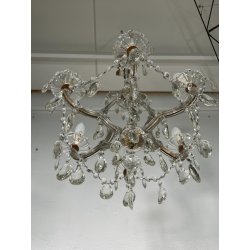 PICCOLO LAMPADARIO LIBERTY MARIA TERESA VETRO MURANO PRIMI 1900 GOCCE GLASS LAMP