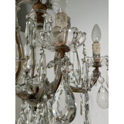 PICCOLO LAMPADARIO LIBERTY MARIA TERESA VETRO MURANO PRIMI 1900 GOCCE GLASS LAMP