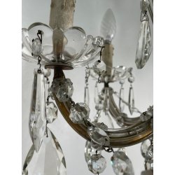 PICCOLO LAMPADARIO LIBERTY MARIA TERESA VETRO MURANO PRIMI 1900 GOCCE GLASS LAMP