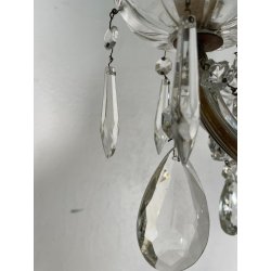 PICCOLO LAMPADARIO LIBERTY MARIA TERESA VETRO MURANO PRIMI 1900 GOCCE GLASS LAMP