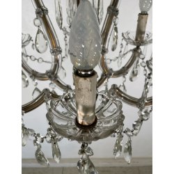 PICCOLO LAMPADARIO LIBERTY MARIA TERESA VETRO MURANO PRIMI 1900 GOCCE GLASS LAMP