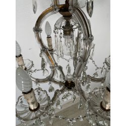 PICCOLO LAMPADARIO LIBERTY MARIA TERESA VETRO MURANO PRIMI 1900 GOCCE GLASS LAMP