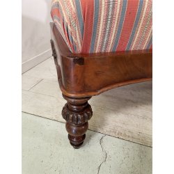 ANTICA CHAISE LONGUE DORMEUSE DIVANO INGLESE 800 POLTRONA STOFFA A RIGHE CUSCINO