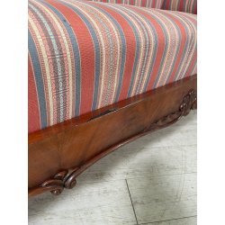 ANTICA CHAISE LONGUE DORMEUSE DIVANO INGLESE 800 POLTRONA STOFFA A RIGHE CUSCINO