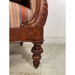 ANTICA CHAISE LONGUE DORMEUSE DIVANO INGLESE 800 POLTRONA STOFFA A RIGHE CUSCINO