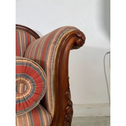 ANTICA CHAISE LONGUE DORMEUSE DIVANO INGLESE 800 POLTRONA STOFFA A RIGHE CUSCINO
