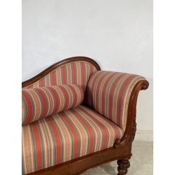ANTICA CHAISE LONGUE DORMEUSE DIVANO INGLESE 800 POLTRONA STOFFA A RIGHE CUSCINO