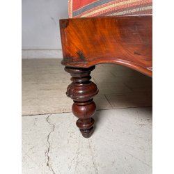 ANTICA CHAISE LONGUE DORMEUSE DIVANO INGLESE 800 POLTRONA STOFFA A RIGHE CUSCINO