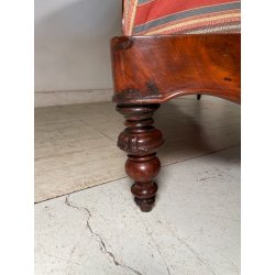 ANTICA CHAISE LONGUE DORMEUSE DIVANO INGLESE 800 POLTRONA STOFFA A RIGHE CUSCINO