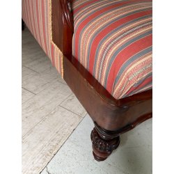 ANTICA CHAISE LONGUE DORMEUSE DIVANO INGLESE 800 POLTRONA STOFFA A RIGHE CUSCINO