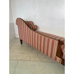 ANTICA CHAISE LONGUE DORMEUSE DIVANO INGLESE 800 POLTRONA STOFFA A RIGHE CUSCINO