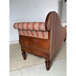 ANTICA CHAISE LONGUE DORMEUSE DIVANO INGLESE 800 POLTRONA STOFFA A RIGHE CUSCINO