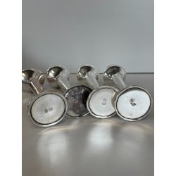 SET 4 pz VASO Soliflore DESIGN Gio Ponti F.lli Calderoni ANNI 30 ALPACCA ARGENTO