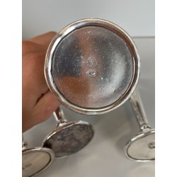 SET 4 pz VASO Soliflore DESIGN Gio Ponti F.lli Calderoni ANNI 30 ALPACCA ARGENTO