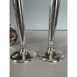 SET 4 pz VASO Soliflore DESIGN Gio Ponti F.lli Calderoni ANNI 30 ALPACCA ARGENTO