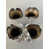 SET 4 pz VASO Soliflore DESIGN Gio Ponti F.lli Calderoni ANNI 30 ALPACCA ARGENTO