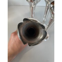 SET 4 pz VASO Soliflore DESIGN Gio Ponti F.lli Calderoni ANNI 30 ALPACCA ARGENTO