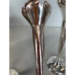 SET 4 pz VASO Soliflore DESIGN Gio Ponti F.lli Calderoni ANNI 30 ALPACCA ARGENTO