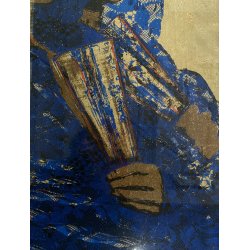 LITOGRAFIA SU SUGHERO Salvatore Fiume "Somale" STAMPA MULTIPLO 58/100.