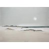 QUADRO DIPINTO OLIO PAESAGGIO MARINO SPIAGGIA DUNE SABBIA MINIMALISMO FIRMATO