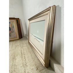 QUADRO DIPINTO OLIO PAESAGGIO MARINO SPIAGGIA DUNE SABBIA MINIMALISMO FIRMATO