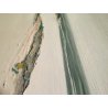 QUADRO DIPINTO OLIO PAESAGGIO MARINO SPIAGGIA DUNE SABBIA MINIMALISMO FIRMATO