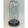ANTICA TECA ESPOSITORE VETRO SOFFIATO BASE LEGNO CILINDRO ROTONDA H 40 CM STATUA