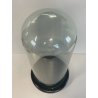 ANTICA TECA ESPOSITORE VETRO SOFFIATO BASE LEGNO CILINDRO ROTONDA H 40 CM STATUA