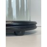 ANTICA TECA ESPOSITORE VETRO SOFFIATO BASE LEGNO CILINDRO ROTONDA H 40 CM STATUA