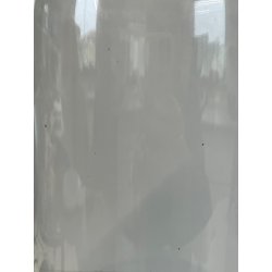 ANTICA TECA ESPOSITORE VETRO SOFFIATO BASE LEGNO CILINDRO ROTONDA H 40 CM STATUA