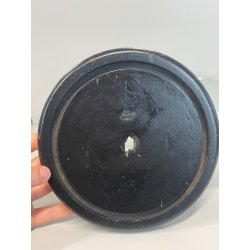 ANTICA TECA ESPOSITORE VETRO SOFFIATO BASE LEGNO CILINDRO ROTONDA H 40 CM STATUA