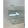 ANTICA TECA ESPOSITORE VETRO SOFFIATO BASE LEGNO CILINDRO ROTONDA H 40 CM STATUA