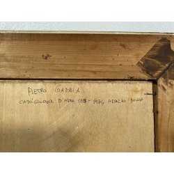 ANTICO QUADRO OLIO P. Gaddia PAESAGGIO ALPINO ALPEGGIO BAITA MONTAGNA '900