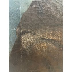 ANTICO QUADRO RITRATTO DIPINTO OLIO SU TELA EPOCA '800 FRATE IGNOTO 39X49 CM