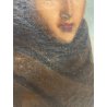 ANTICO QUADRO RITRATTO DIPINTO OLIO SU TELA EPOCA '800 FRATE IGNOTO 39X49 CM