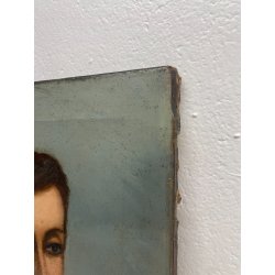 ANTICO QUADRO RITRATTO DIPINTO OLIO SU TELA EPOCA '800 FRATE IGNOTO 39X49 CM