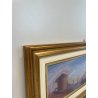 QUADRO DIPINTO OLIO TAVOLA Carlo Monti PAESAGGIO Arona CORSO TETTI Lago Maggiore